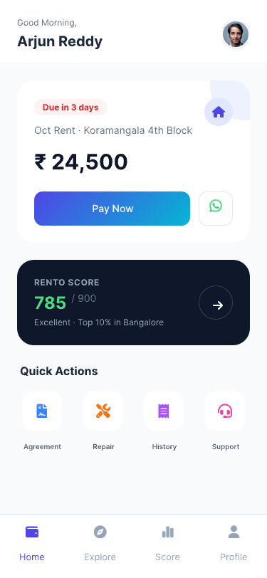 Rentope App Home Screen